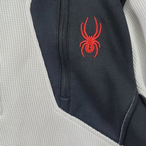 SPYDER MENS PULLOVER JACKET SIZE S WHITE, BLACK, AND RED RN 130323 - Picture 2 of 11